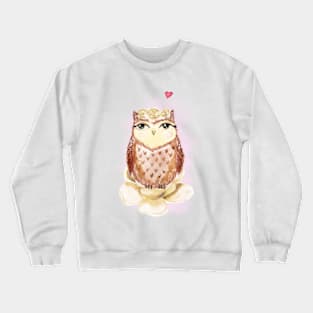 Watercolor cute owl and beautiful peonies. Crewneck Sweatshirt